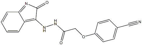 2-(4-cyanophenoxy)-N'-(2-oxoindol-3-yl)acetohydrazide Struktur