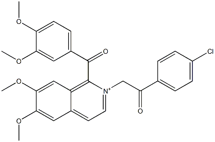 1-(4-chlorophenyl)-2-[1-(3,4-dimethoxybenzoyl)-6,7-dimethoxyisoquinolin-2-ium-2-yl]ethanone Struktur