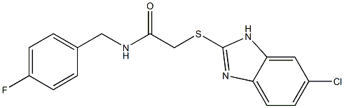 2-[(6-chloro-1H-benzimidazol-2-yl)sulfanyl]-N-[(4-fluorophenyl)methyl]acetamide Struktur