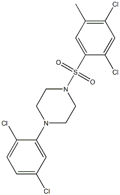 1-(2,4-dichloro-5-methylphenyl)sulfonyl-4-(2,5-dichlorophenyl)piperazine Struktur