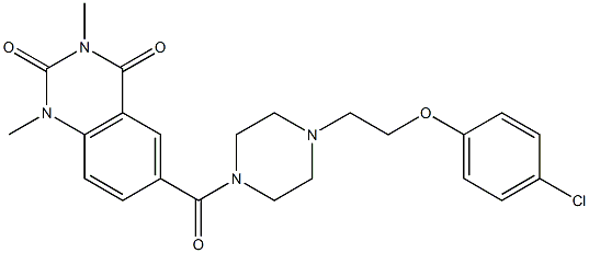 6-[4-[2-(4-chlorophenoxy)ethyl]piperazine-1-carbonyl]-1,3-dimethylquinazoline-2,4-dione Structure