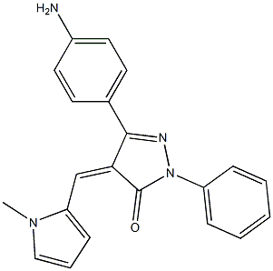 (4Z)-5-(4-aminophenyl)-4-[(1-methylpyrrol-2-yl)methylidene]-2-phenylpyrazol-3-one Struktur