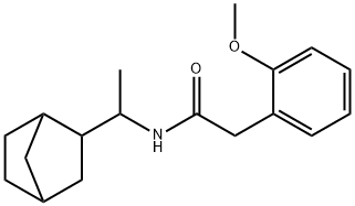 N-[1-(3-bicyclo[2.2.1]heptanyl)ethyl]-2-(2-methoxyphenyl)acetamide Struktur