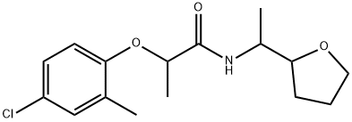 2-(4-chloro-2-methylphenoxy)-N-[1-(oxolan-2-yl)ethyl]propanamide Struktur