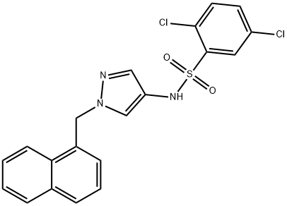 2,5-dichloro-N-[1-(naphthalen-1-ylmethyl)pyrazol-4-yl]benzenesulfonamide Struktur