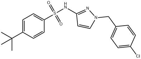 4-tert-butyl-N-[1-[(4-chlorophenyl)methyl]pyrazol-3-yl]benzenesulfonamide Struktur