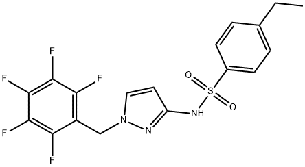 4-ethyl-N-[1-[(2,3,4,5,6-pentafluorophenyl)methyl]pyrazol-3-yl]benzenesulfonamide Struktur