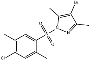 4-bromo-1-(4-chloro-2,5-dimethylphenyl)sulfonyl-3,5-dimethylpyrazole Struktur