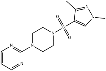 2-[4-(1,3-dimethylpyrazol-4-yl)sulfonylpiperazin-1-yl]pyrimidine Struktur