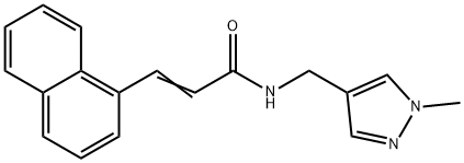 (E)-N-[(1-methylpyrazol-4-yl)methyl]-3-naphthalen-1-ylprop-2-enamide Struktur