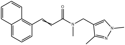 (E)-N-[(1,3-dimethylpyrazol-4-yl)methyl]-N-methyl-3-naphthalen-1-ylprop-2-enamide Struktur