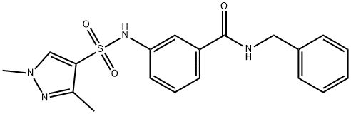 N-benzyl-3-[(1,3-dimethylpyrazol-4-yl)sulfonylamino]benzamide Struktur