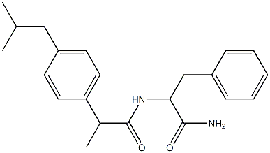 2-[2-[4-(2-methylpropyl)phenyl]propanoylamino]-3-phenylpropanamide Struktur