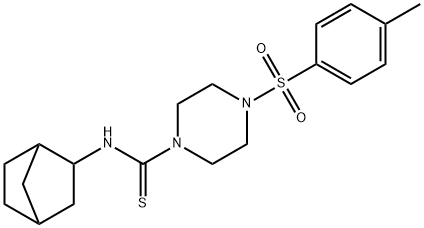 N-(3-bicyclo[2.2.1]heptanyl)-4-(4-methylphenyl)sulfonylpiperazine-1-carbothioamide Struktur