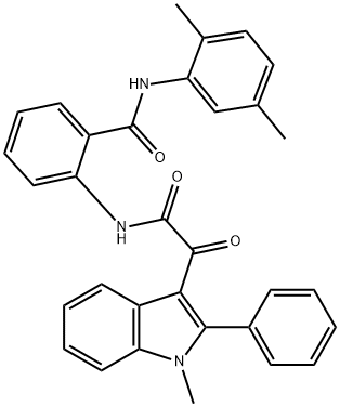 N-(2,5-dimethylphenyl)-2-[[2-(1-methyl-2-phenylindol-3-yl)-2-oxoacetyl]amino]benzamide Struktur