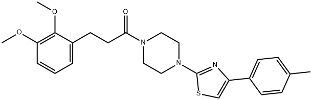 3-(2,3-dimethoxyphenyl)-1-[4-[4-(4-methylphenyl)-1,3-thiazol-2-yl]piperazin-1-yl]propan-1-one Struktur