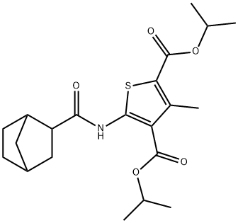 dipropan-2-yl 5-(bicyclo[2.2.1]heptane-3-carbonylamino)-3-methylthiophene-2,4-dicarboxylate Struktur