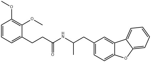 N-(1-dibenzofuran-2-ylpropan-2-yl)-3-(2,3-dimethoxyphenyl)propanamide Struktur