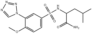 2-[[4-methoxy-3-(tetrazol-1-yl)phenyl]sulfonylamino]-4-methylpentanamide Struktur