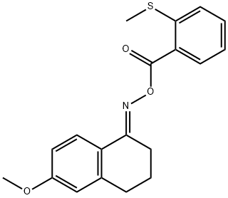 [(E)-(6-methoxy-3,4-dihydro-2H-naphthalen-1-ylidene)amino] 2-methylsulfanylbenzoate Structure