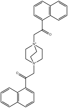 1-naphthalen-1-yl-2-[4-(2-naphthalen-1-yl-2-oxoethyl)-1,4-diazoniabicyclo[2.2.2]octan-1-yl]ethanone Struktur