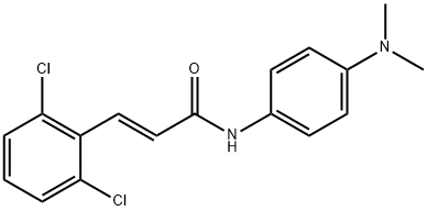 (E)-3-(2,6-dichlorophenyl)-N-[4-(dimethylamino)phenyl]prop-2-enamide Struktur