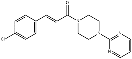 (E)-3-(4-chlorophenyl)-1-(4-pyrimidin-2-ylpiperazin-1-yl)prop-2-en-1-one Struktur