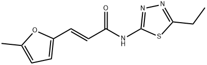 (E)-N-(5-ethyl-1,3,4-thiadiazol-2-yl)-3-(5-methylfuran-2-yl)prop-2-enamide Struktur