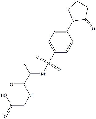 2-[2-[[4-(2-oxopyrrolidin-1-yl)phenyl]sulfonylamino]propanoylamino]acetic acid Struktur