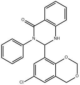 2-(6-chloro-4H-1,3-benzodioxin-8-yl)-3-phenyl-1,2-dihydroquinazolin-4-one Struktur