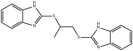 2-[1-(1H-benzimidazol-2-ylsulfanyl)propan-2-ylsulfanyl]-1H-benzimidazole Struktur