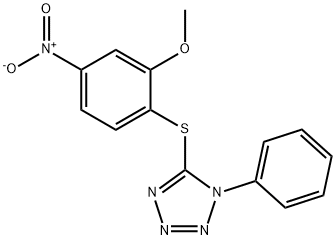 5-(2-methoxy-4-nitrophenyl)sulfanyl-1-phenyltetrazole Struktur