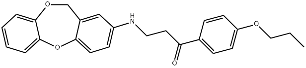 3-(6H-benzo[b][1,4]benzodioxepin-8-ylamino)-1-(4-propoxyphenyl)propan-1-one Struktur