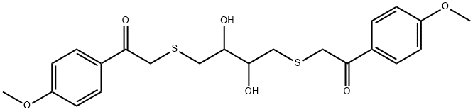 2-[2,3-dihydroxy-4-[2-(4-methoxyphenyl)-2-oxoethyl]sulfanylbutyl]sulfanyl-1-(4-methoxyphenyl)ethanone Struktur