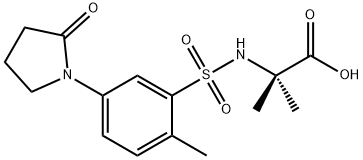 2-methyl-2-[[2-methyl-5-(2-oxopyrrolidin-1-yl)phenyl]sulfonylamino]propanoic acid Struktur