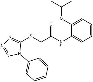 2-(1-phenyltetrazol-5-yl)sulfanyl-N-(2-propan-2-yloxyphenyl)acetamide Struktur