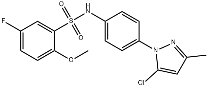 N-[4-(5-chloro-3-methylpyrazol-1-yl)phenyl]-5-fluoro-2-methoxybenzenesulfonamide Struktur