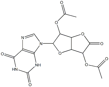 [6-acetyloxy-2-(2,6-dioxo-3H-purin-9-yl)-5-oxo-3,3a,6,6a-tetrahydro-2H-furo[3,2-b]furan-3-yl] acetate Struktur