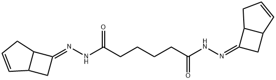 N-[(E)-7-bicyclo[3.2.0]hept-3-enylideneamino]-N'-[(Z)-7-bicyclo[3.2.0]hept-3-enylideneamino]hexanediamide Struktur