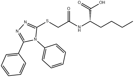 2-[[2-[(4,5-diphenyl-1,2,4-triazol-3-yl)sulfanyl]acetyl]amino]hexanoic acid Struktur