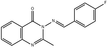 3-[(E)-(4-fluorophenyl)methylideneamino]-2-methylquinazolin-4-one Struktur