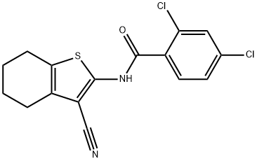 2,4-dichloro-N-(3-cyano-4,5,6,7-tetrahydro-1-benzothiophen-2-yl)benzamide Struktur