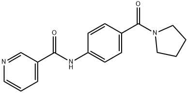 N-[4-(pyrrolidine-1-carbonyl)phenyl]pyridine-3-carboxamide Struktur