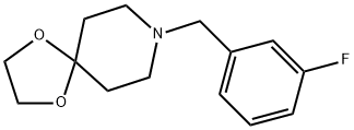 8-[(3-fluorophenyl)methyl]-1,4-dioxa-8-azaspiro[4.5]decane Struktur