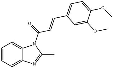 (E)-3-(3,4-dimethoxyphenyl)-1-(2-methylbenzimidazol-1-yl)prop-2-en-1-one Struktur