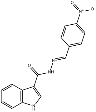 N-[(E)-(4-nitrophenyl)methylideneamino]-1H-indole-3-carboxamide Struktur