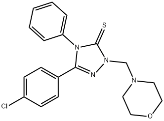 5-(4-chlorophenyl)-2-(morpholin-4-ylmethyl)-4-phenyl-1,2,4-triazole-3-thione Struktur