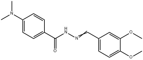 N-[(E)-(3,4-dimethoxyphenyl)methylideneamino]-4-(dimethylamino)benzamide Struktur