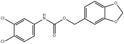 1,3-benzodioxol-5-ylmethyl N-(3,4-dichlorophenyl)carbamate Struktur