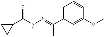 N-[(E)-1-(3-methoxyphenyl)ethylideneamino]cyclopropanecarboxamide Struktur